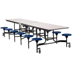 12' Cafeteria Table with 12 Stools - 30"W x 145"D