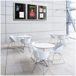 2 Door Enclosed Recycled Rubber Bulletin Board 5'Wx4'H