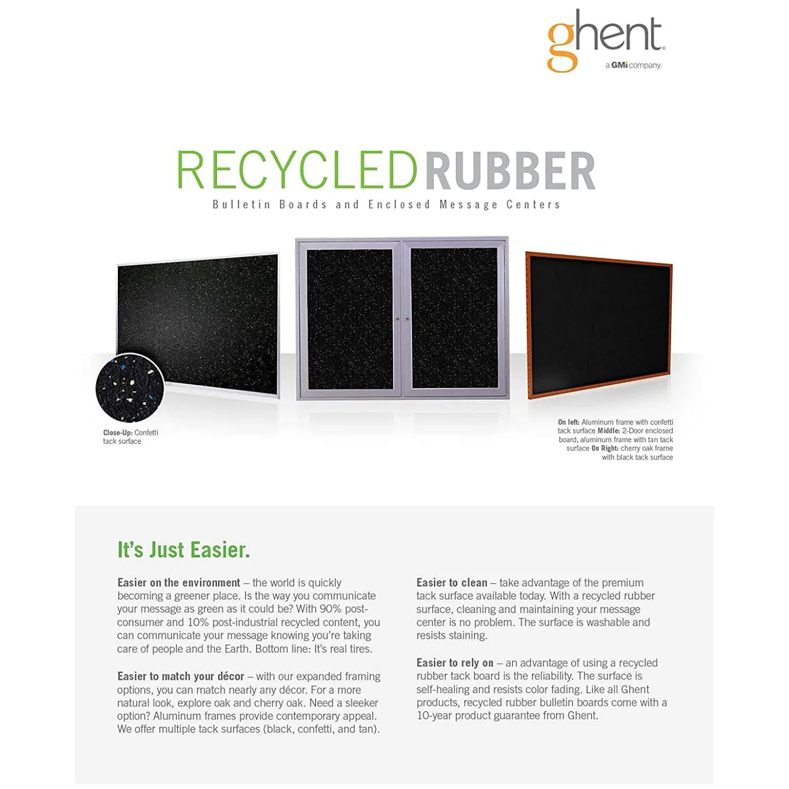 2 Door Enclosed Recycled Rubber Bulletin Board 5'Wx4'H