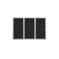 2 Door Enclosed Recycled Rubber Bulletin Board 5'Wx4'H