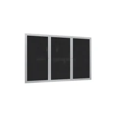 2 Door Enclosed Recycled Rubber Bulletin Board 5'Wx4'H