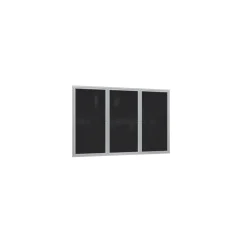 3 Door Enclosed Recycled Rubber Bulletin Board 6'Wx4'H