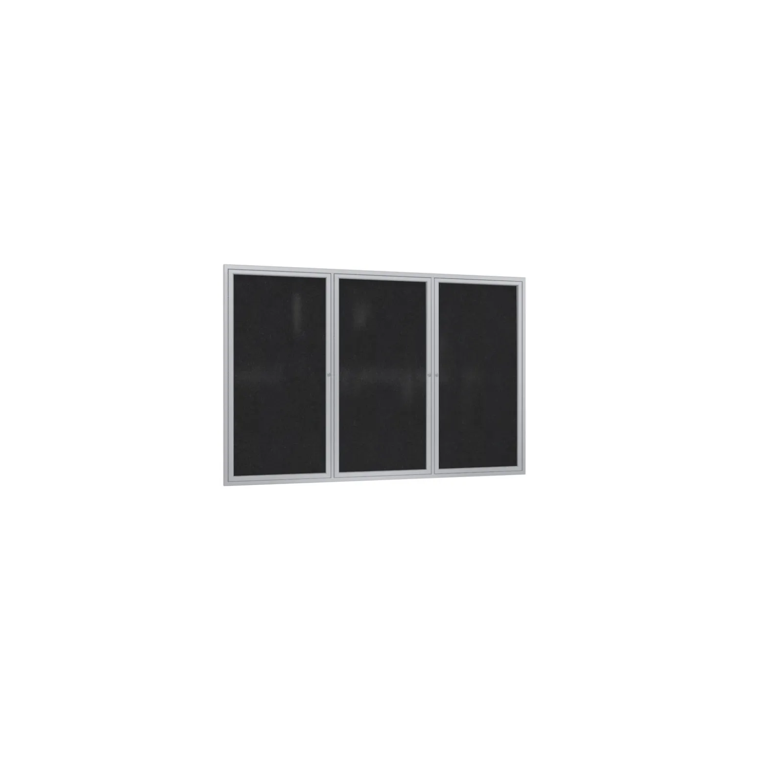 3 Door Enclosed Recycled Rubber Bulletin Board 6'Wx4'H