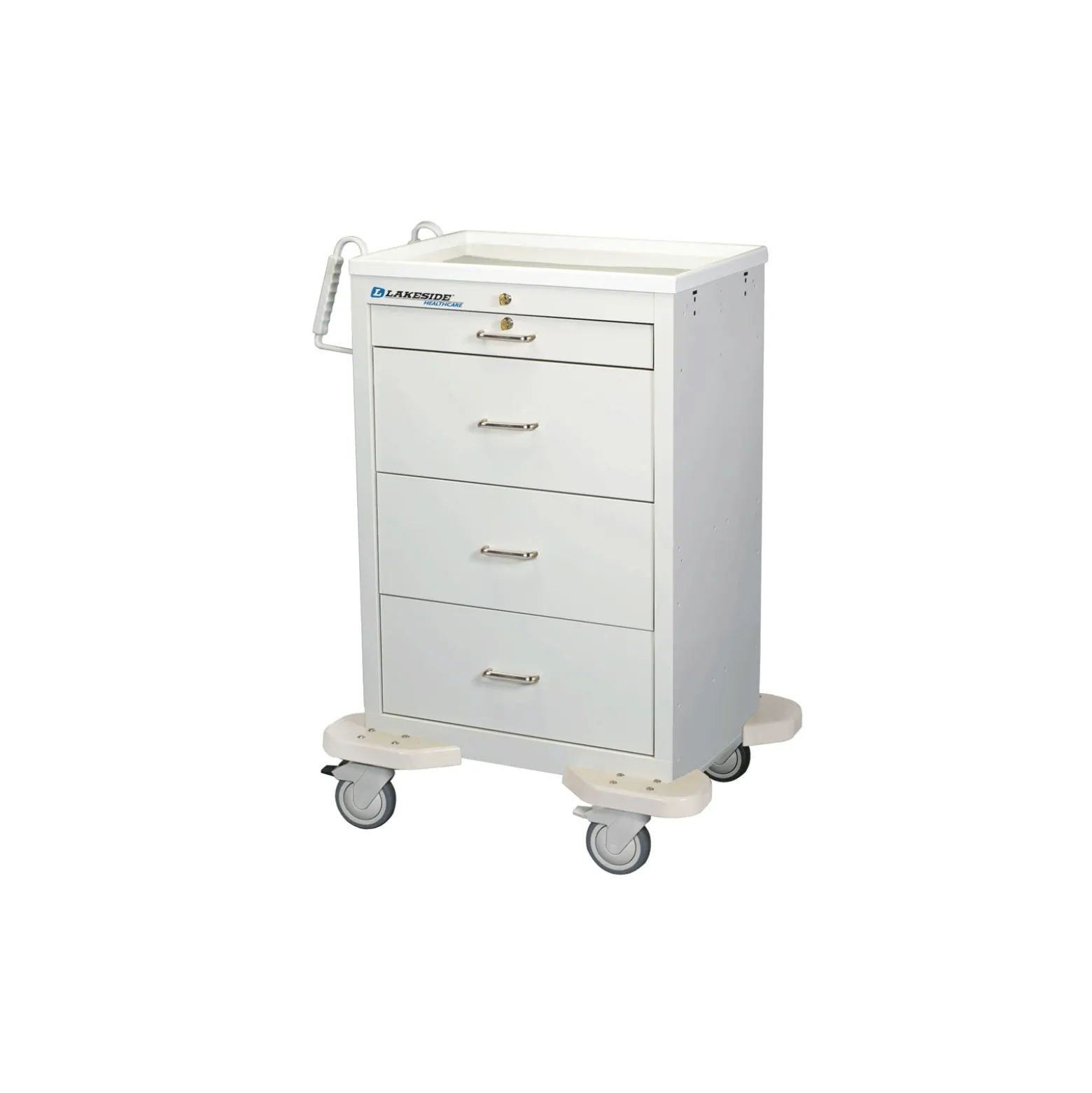4 Drawer Medication Cart with Key Lock