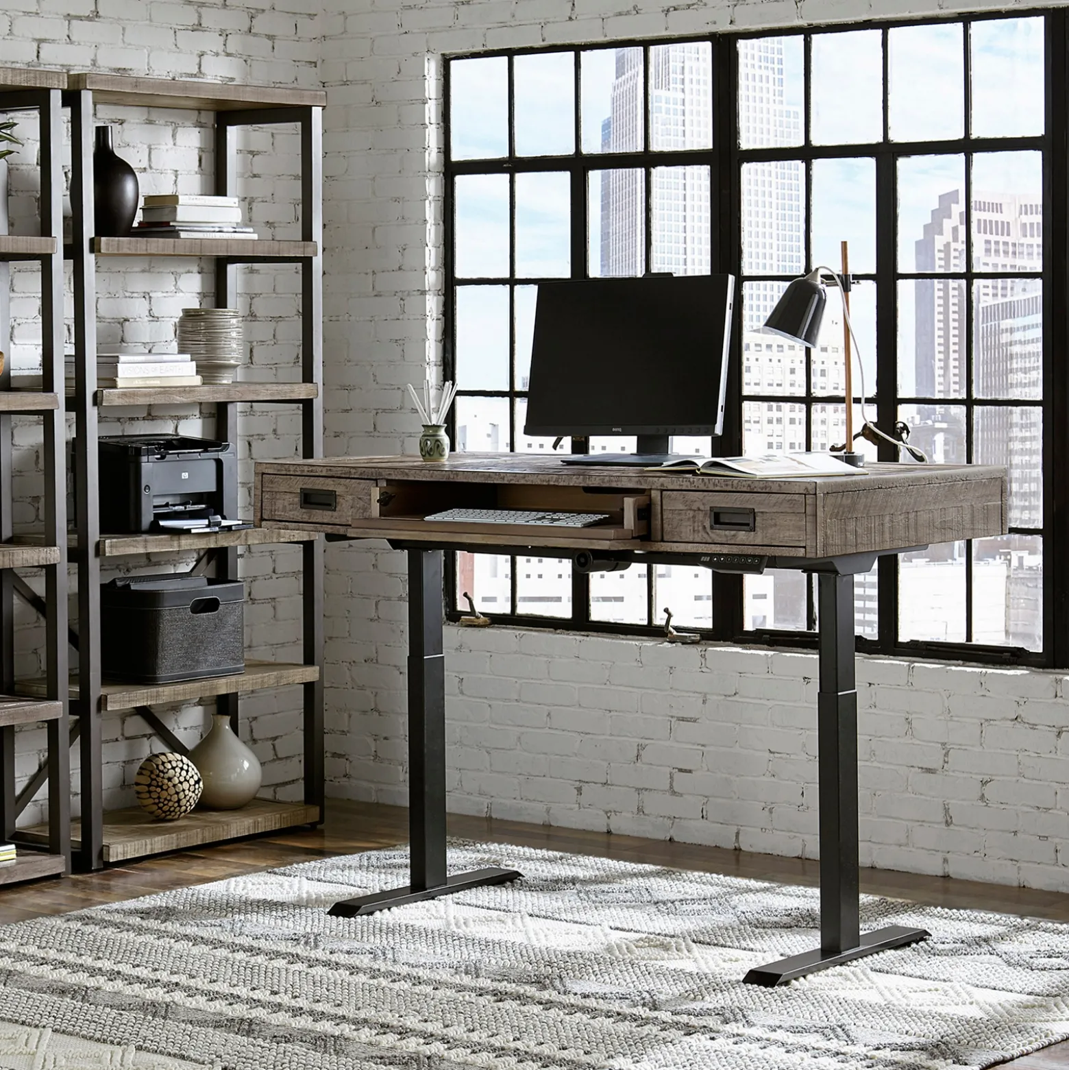 60" Height Adjustable Desk - 60"W x 30"D