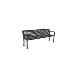 6' Plastic Coated Outdoor Bench with Slat Back