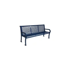 6' Plastic Coated Outdoor Perforated Bench with Back