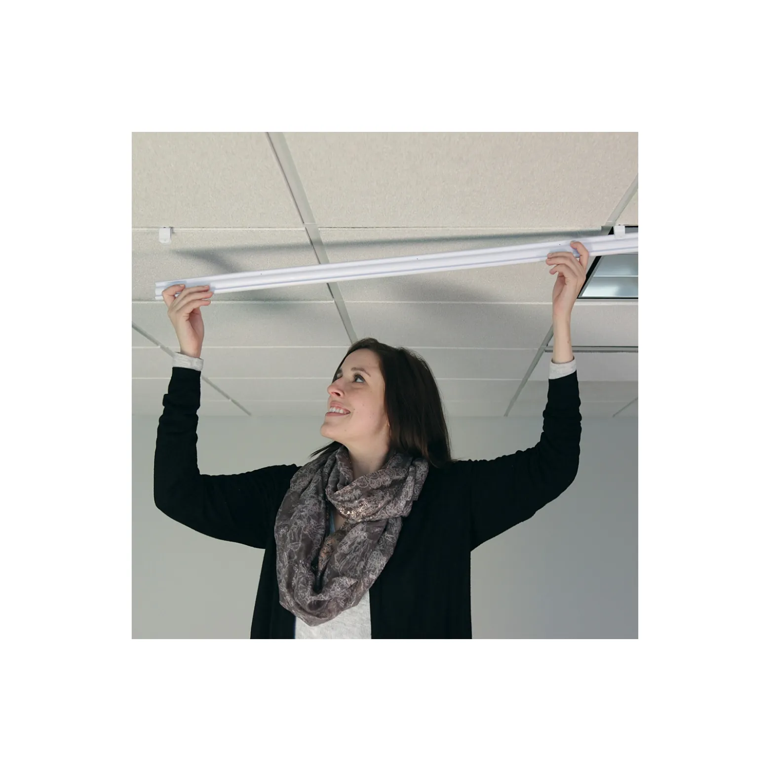 16' Track for Tiled Ceiling - For 17'6"W Curtain