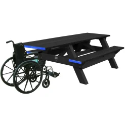 ADA Accessible Recycled Plastic Deluxe Picnic Table 8'