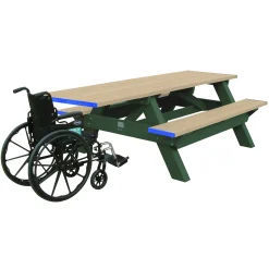 ADA Accessible Recycled Plastic Deluxe Picnic Table 8'