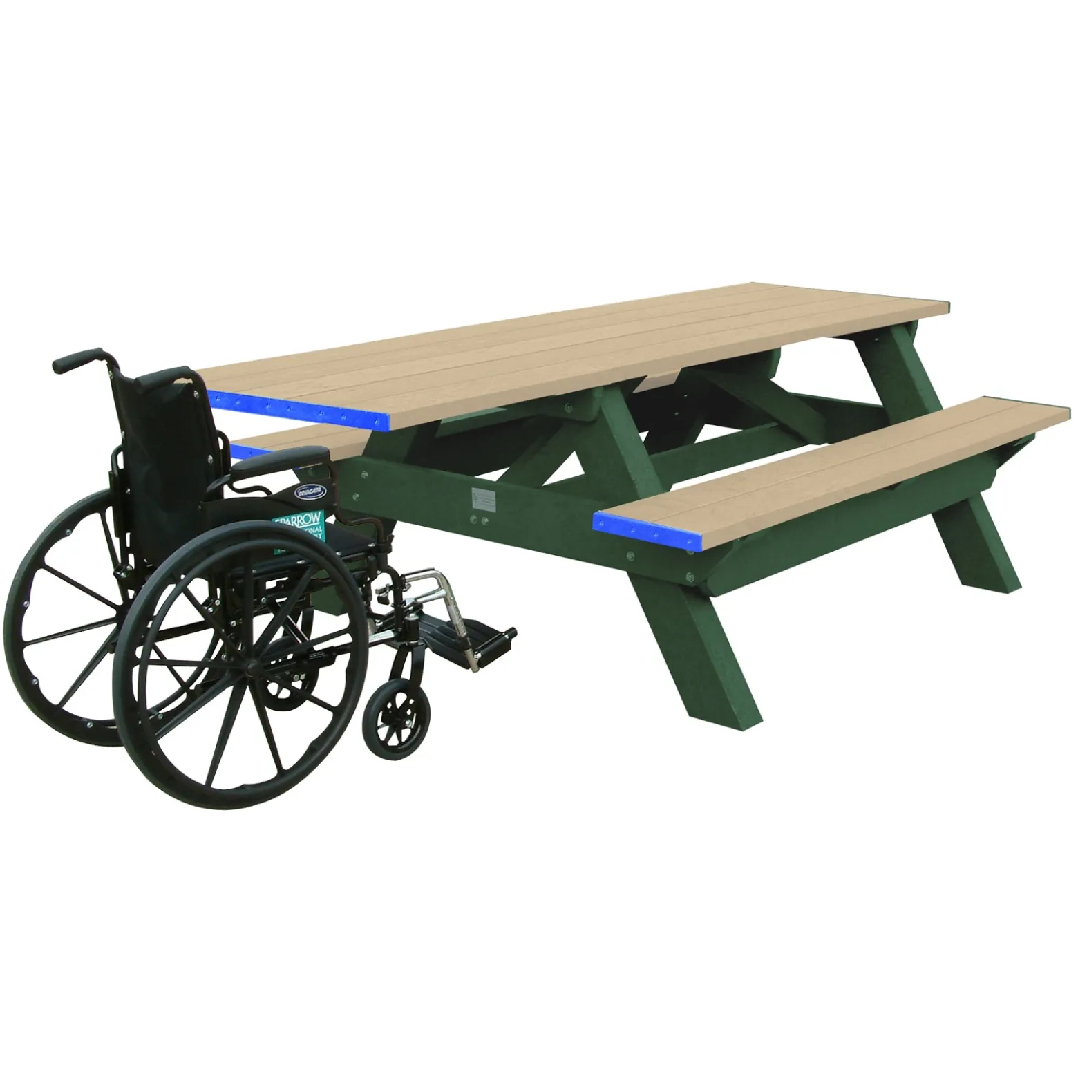 ADA Accessible Recycled Plastic Deluxe Picnic Table 8'