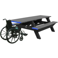 ADA Accessible Recycled Plastic Deluxe Picnic Table 8'