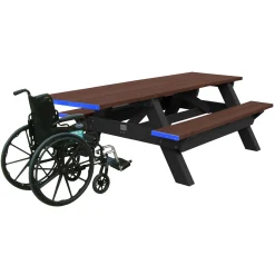 ADA Accessible Recycled Plastic Deluxe Picnic Table 8'