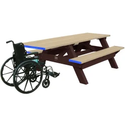ADA Accessible Recycled Plastic Deluxe Picnic Table 8'