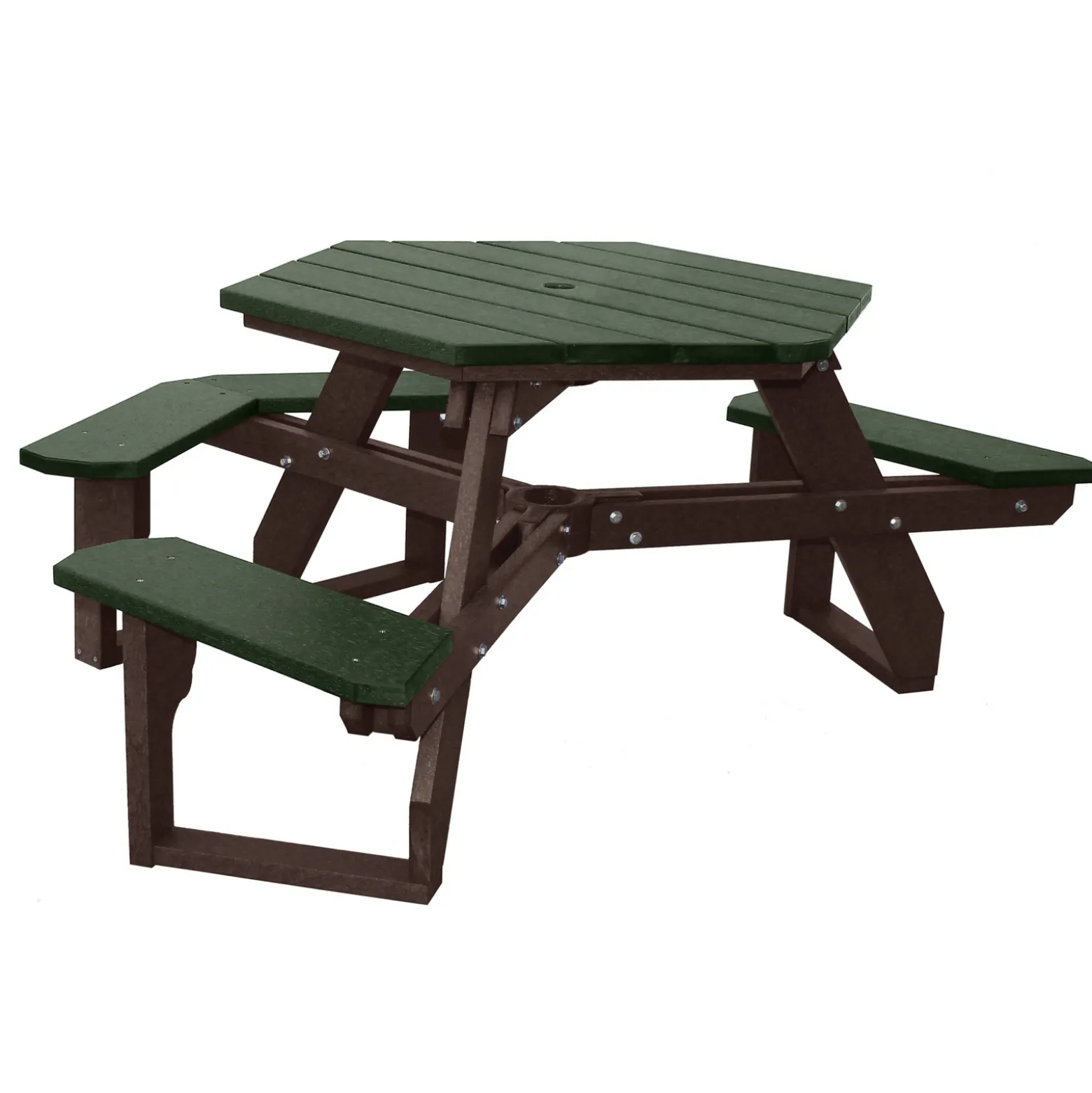 ADA accessible Standard Open Hexagonal Picnic Table