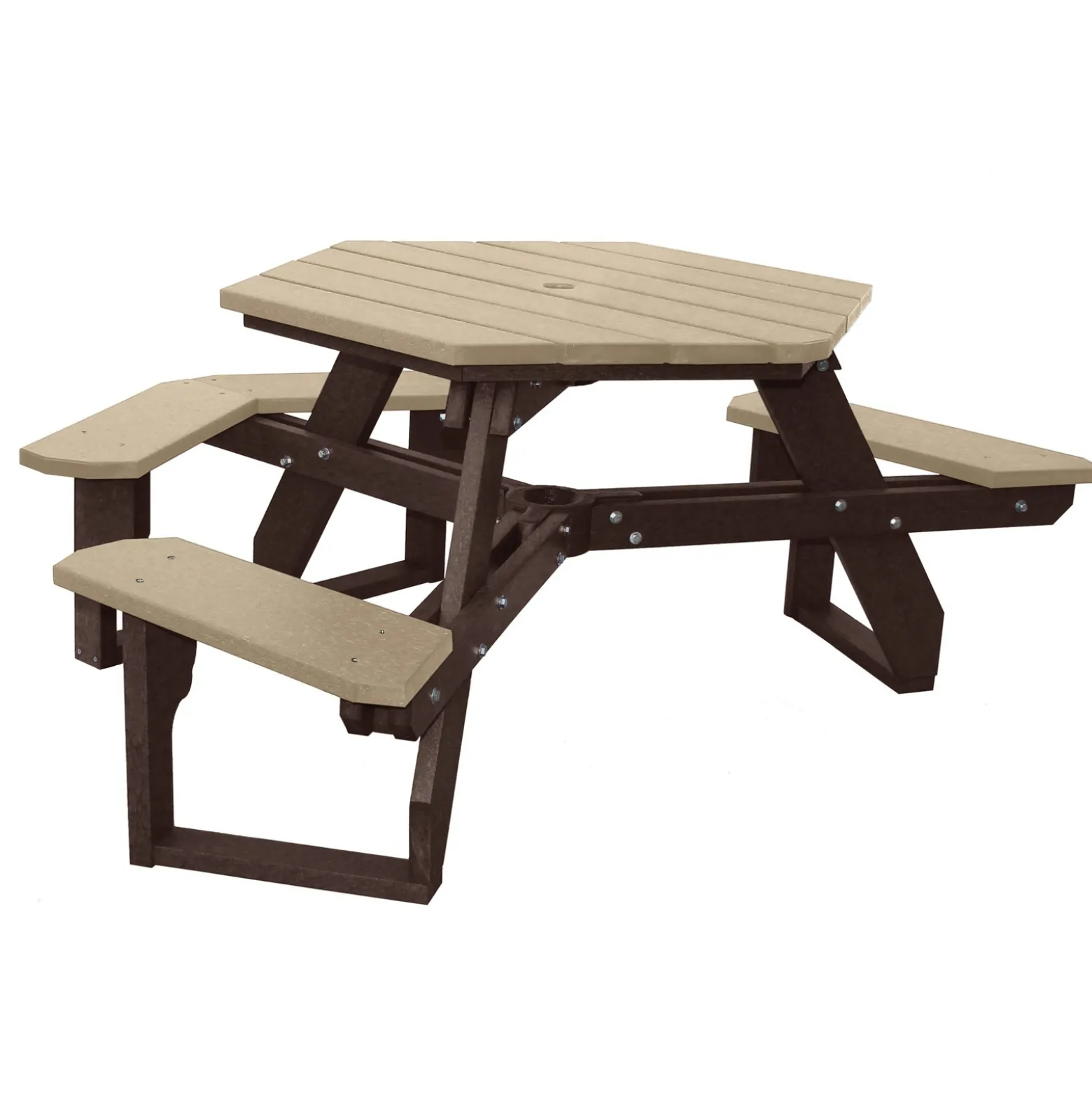 ADA accessible Standard Open Hexagonal Picnic Table