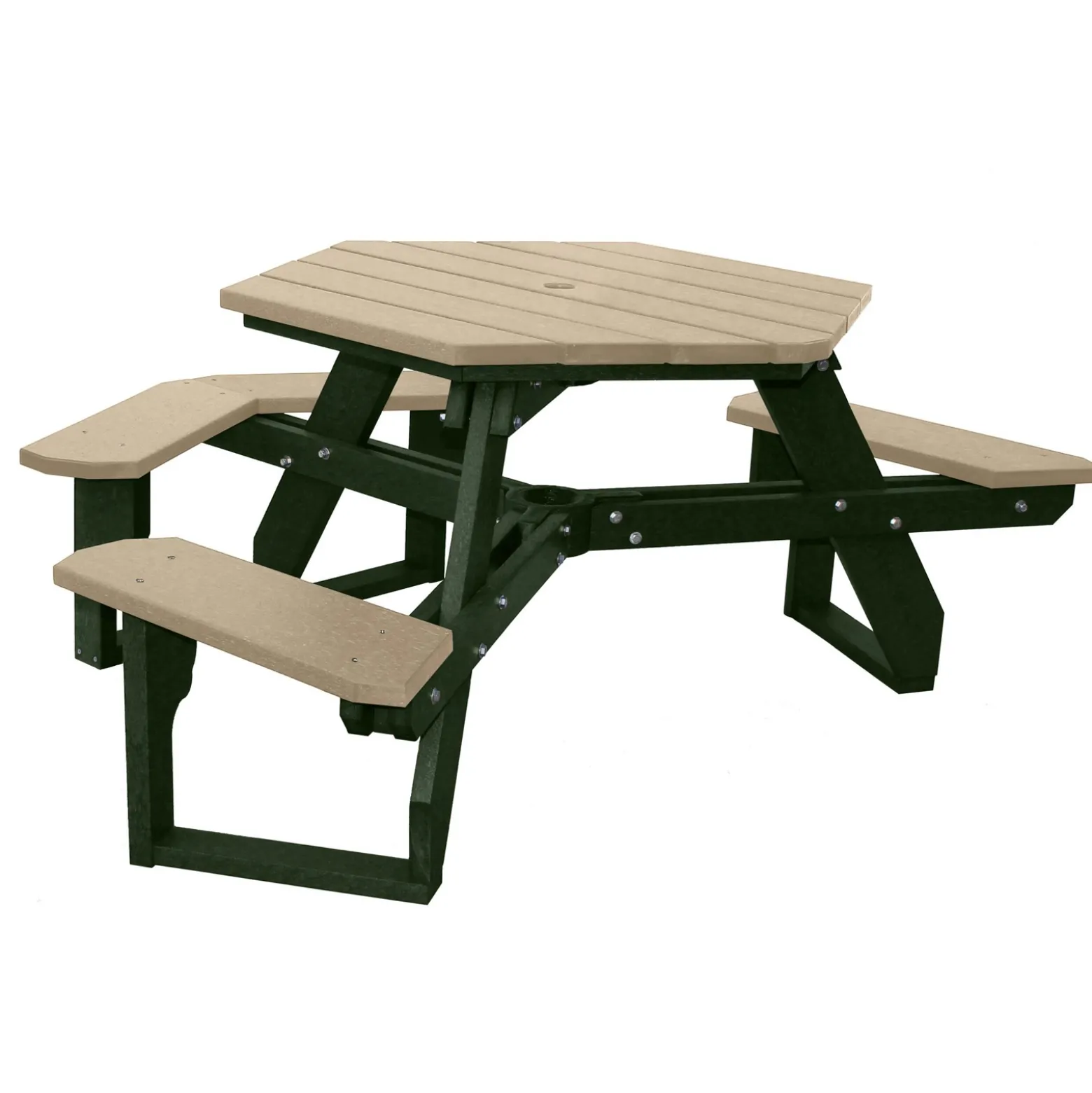 ADA accessible Standard Open Hexagonal Picnic Table