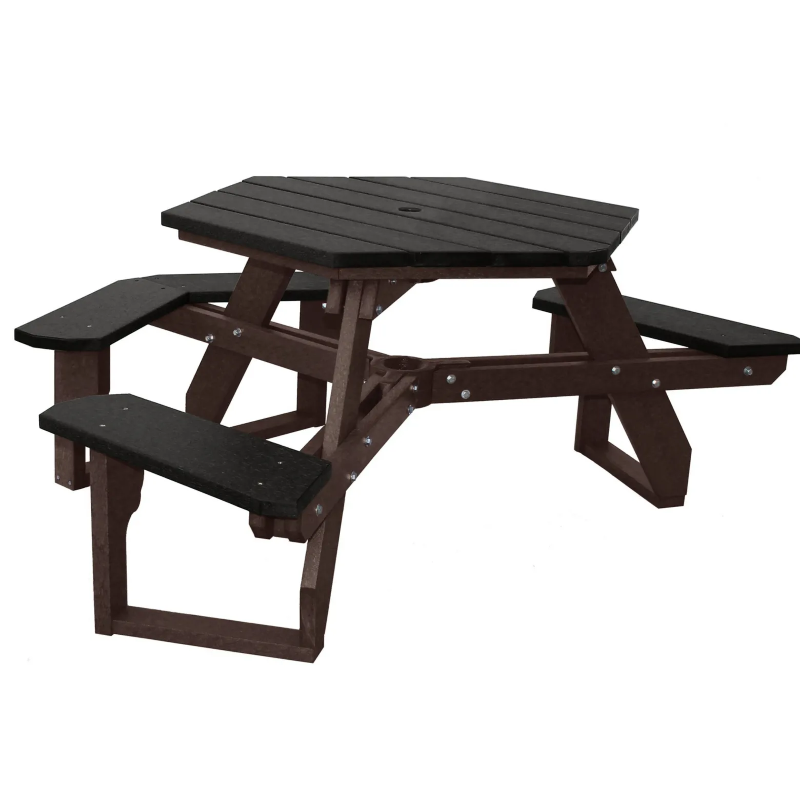 ADA accessible Standard Open Hexagonal Picnic Table