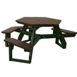 ADA accessible Standard Open Hexagonal Picnic Table