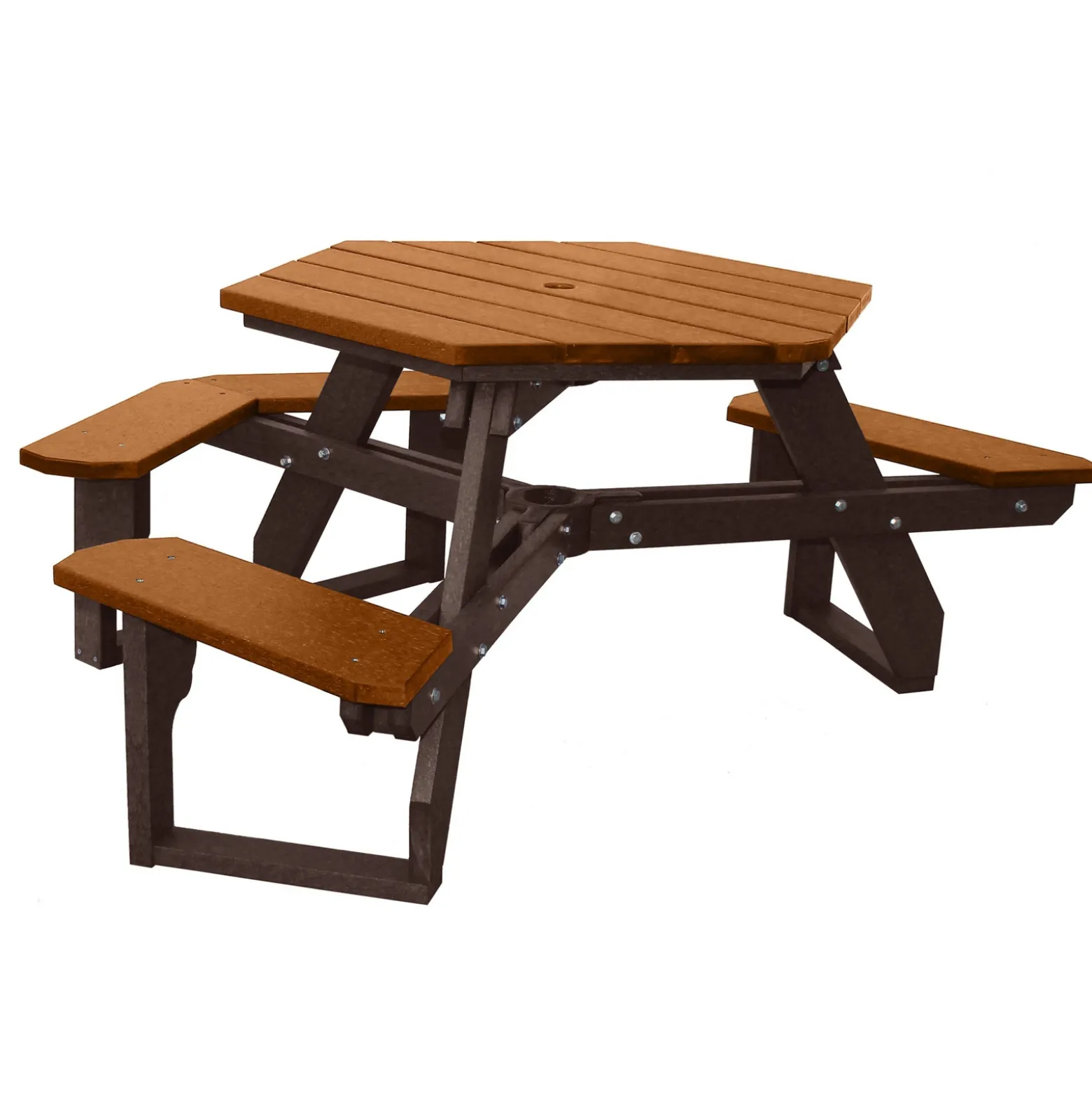 ADA accessible Standard Open Hexagonal Picnic Table