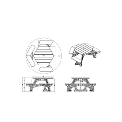 ADA accessible Standard Plaza Hexagonal Picnic Table