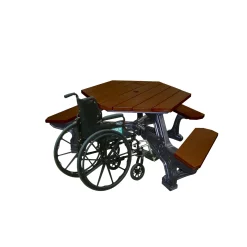ADA accessible Standard Plaza Hexagonal Picnic Table