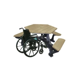 ADA accessible Standard Plaza Hexagonal Picnic Table