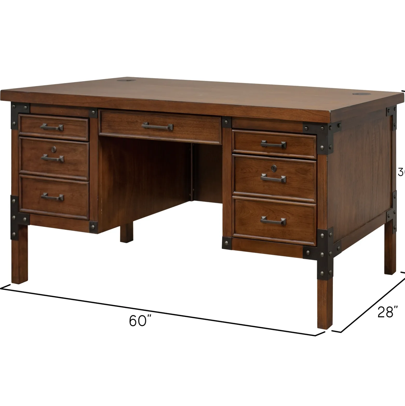 Addison Half Pedestal Desk - 60"W