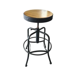 Adjustable Counter to Bar Height Industrial Stool with Black Frame