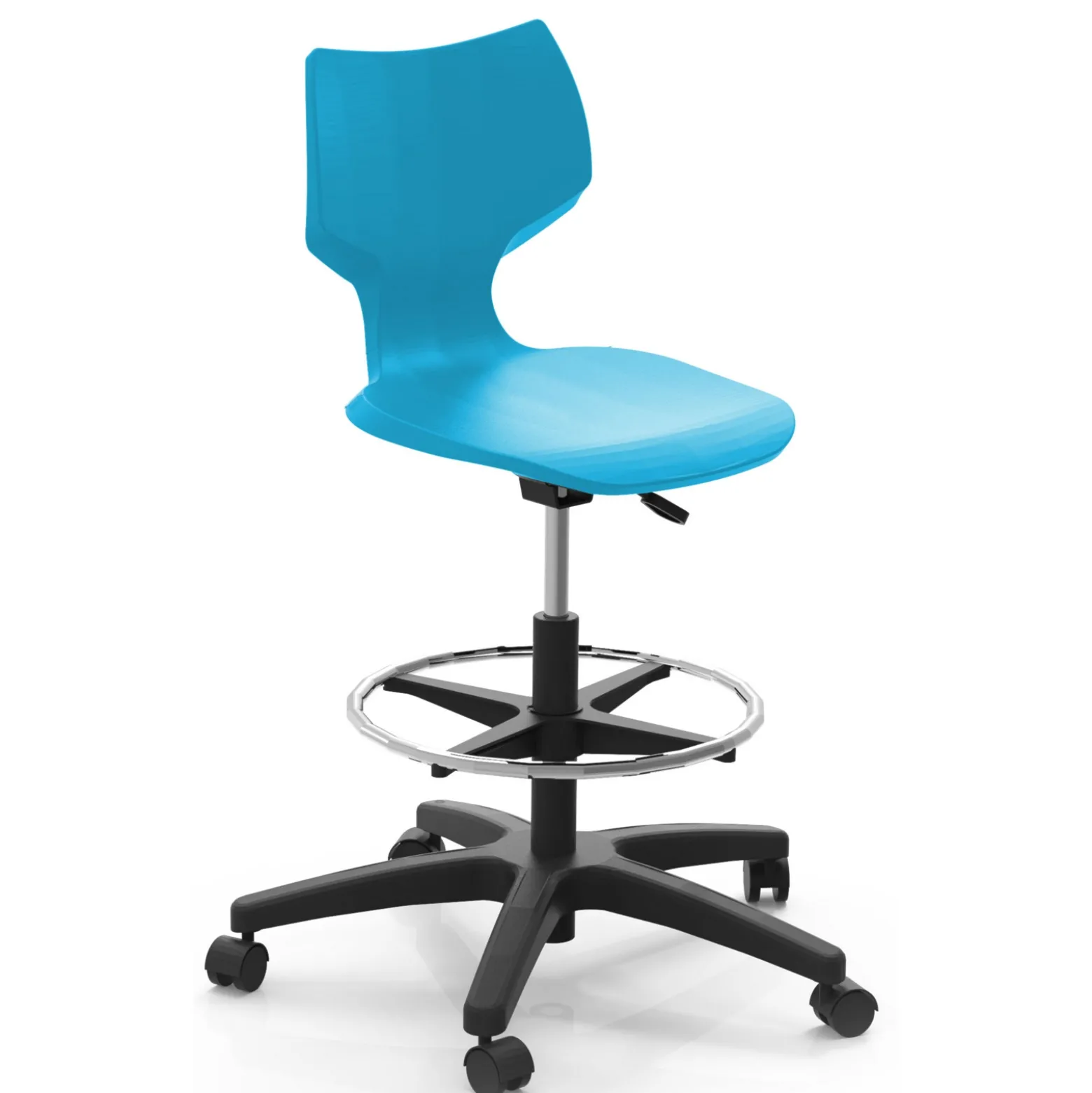 Adjustable Height Stool with Casters