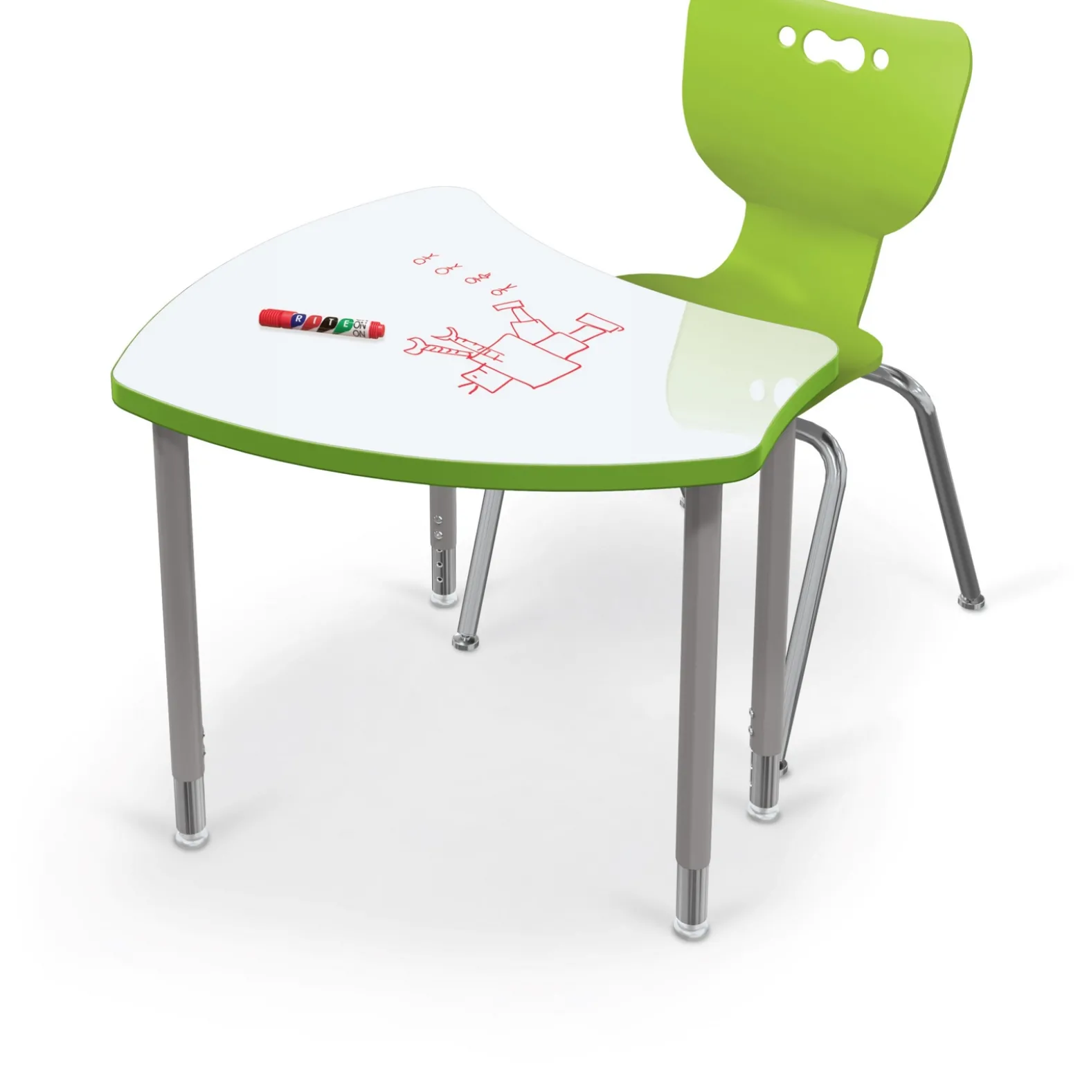 Adjustable Height Whiteboard Desk - 30"W