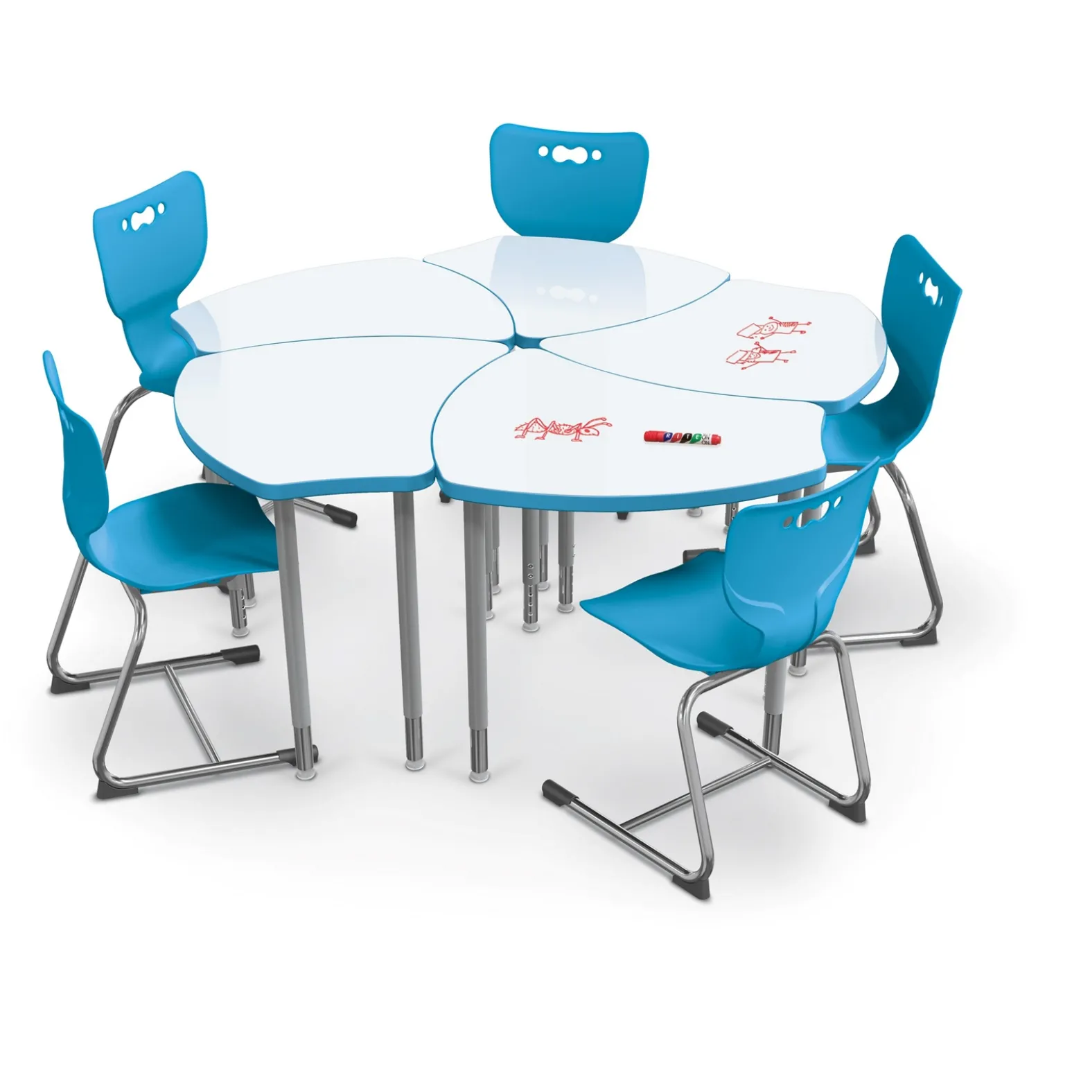 Adjustable Height Whiteboard Desk - 30"W