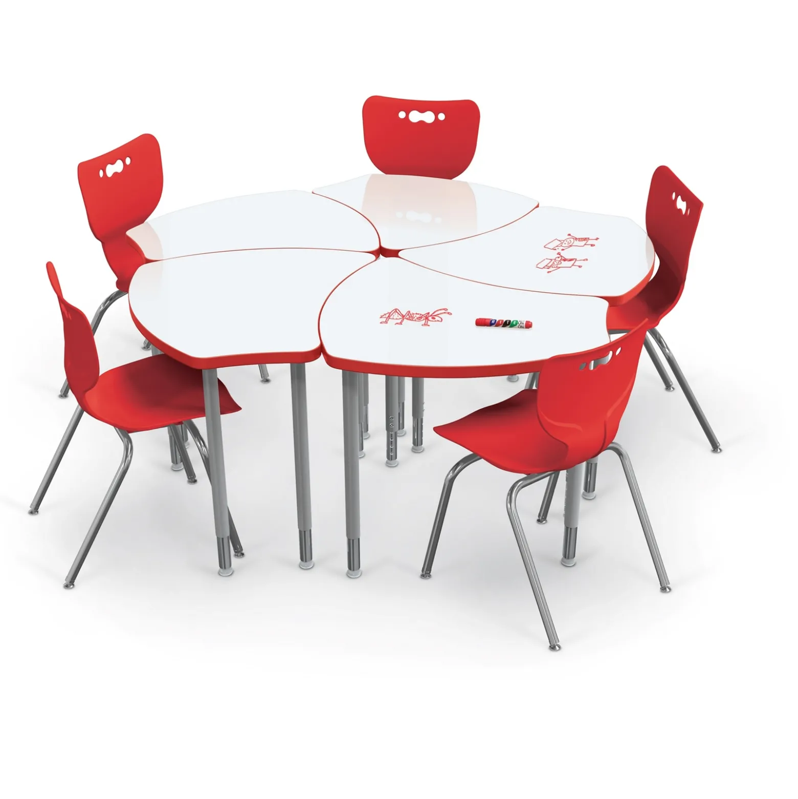 Adjustable Height Whiteboard Desk - 30"W