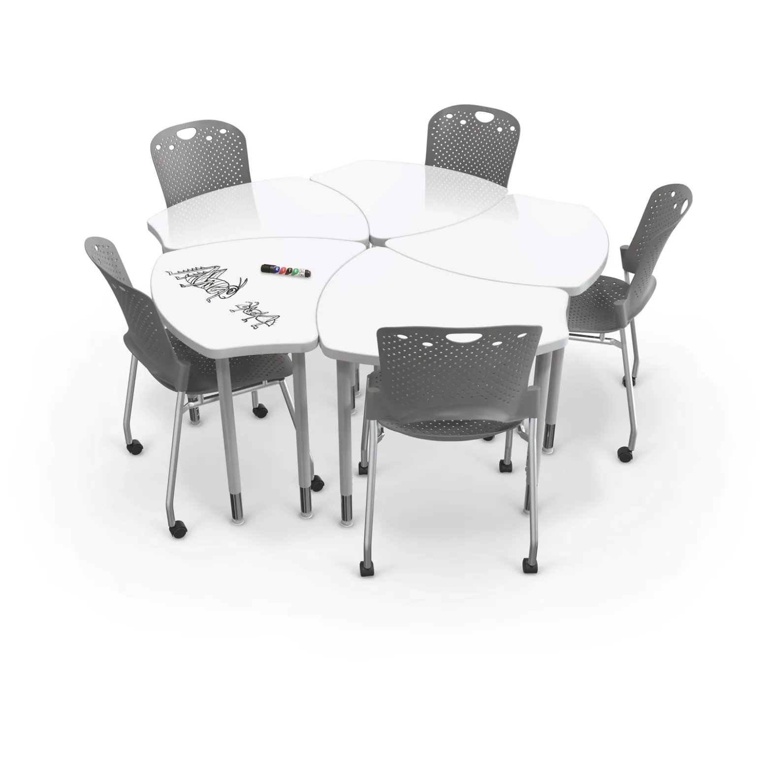 Adjustable Height Whiteboard Desk - 30"W