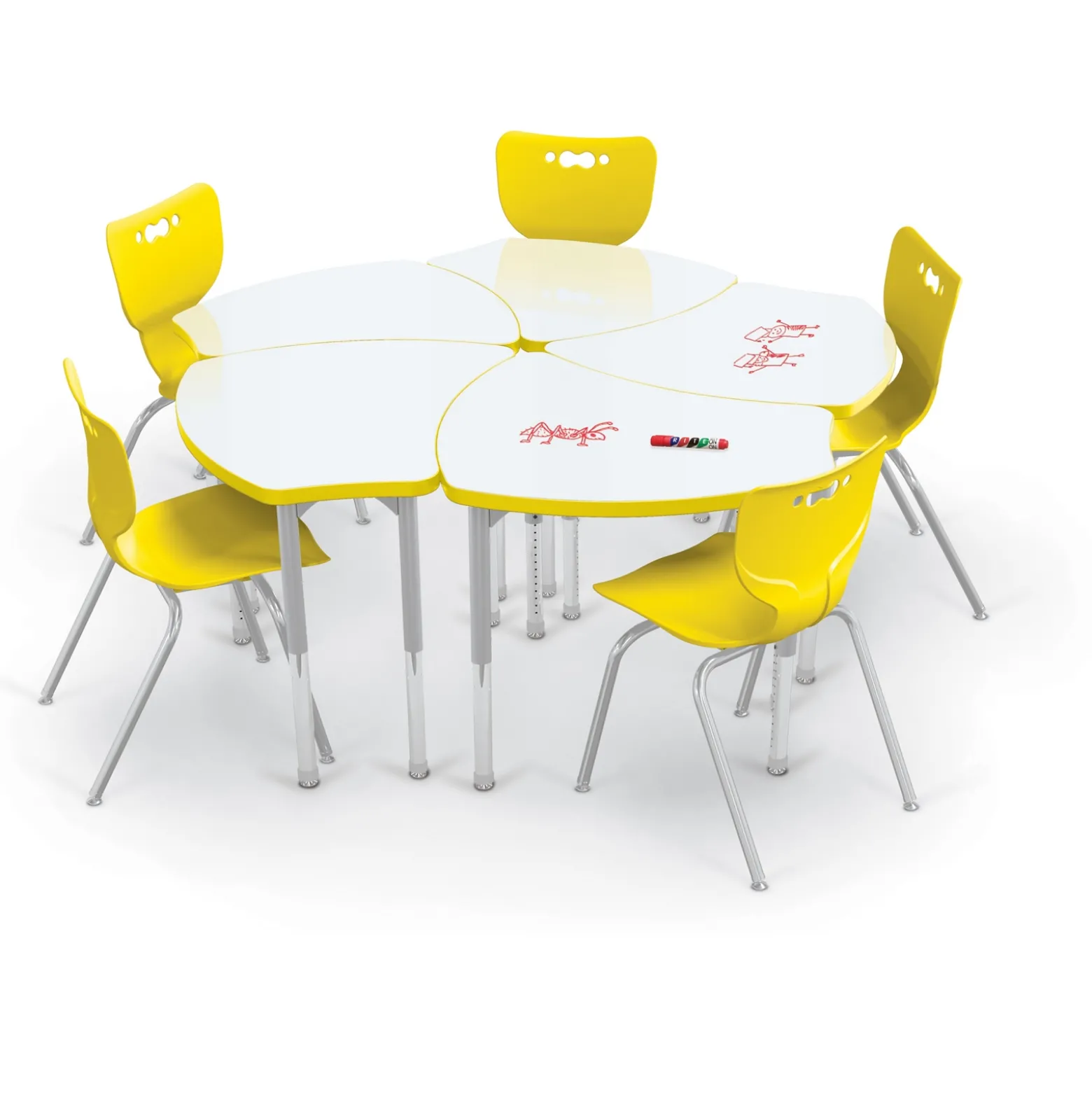 Adjustable Height Whiteboard Desk - 30"W