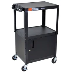 Adjustable-Height Steel AV Cart