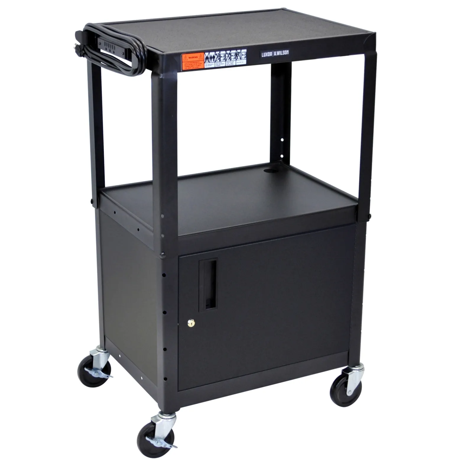 Adjustable-Height Steel AV Cart