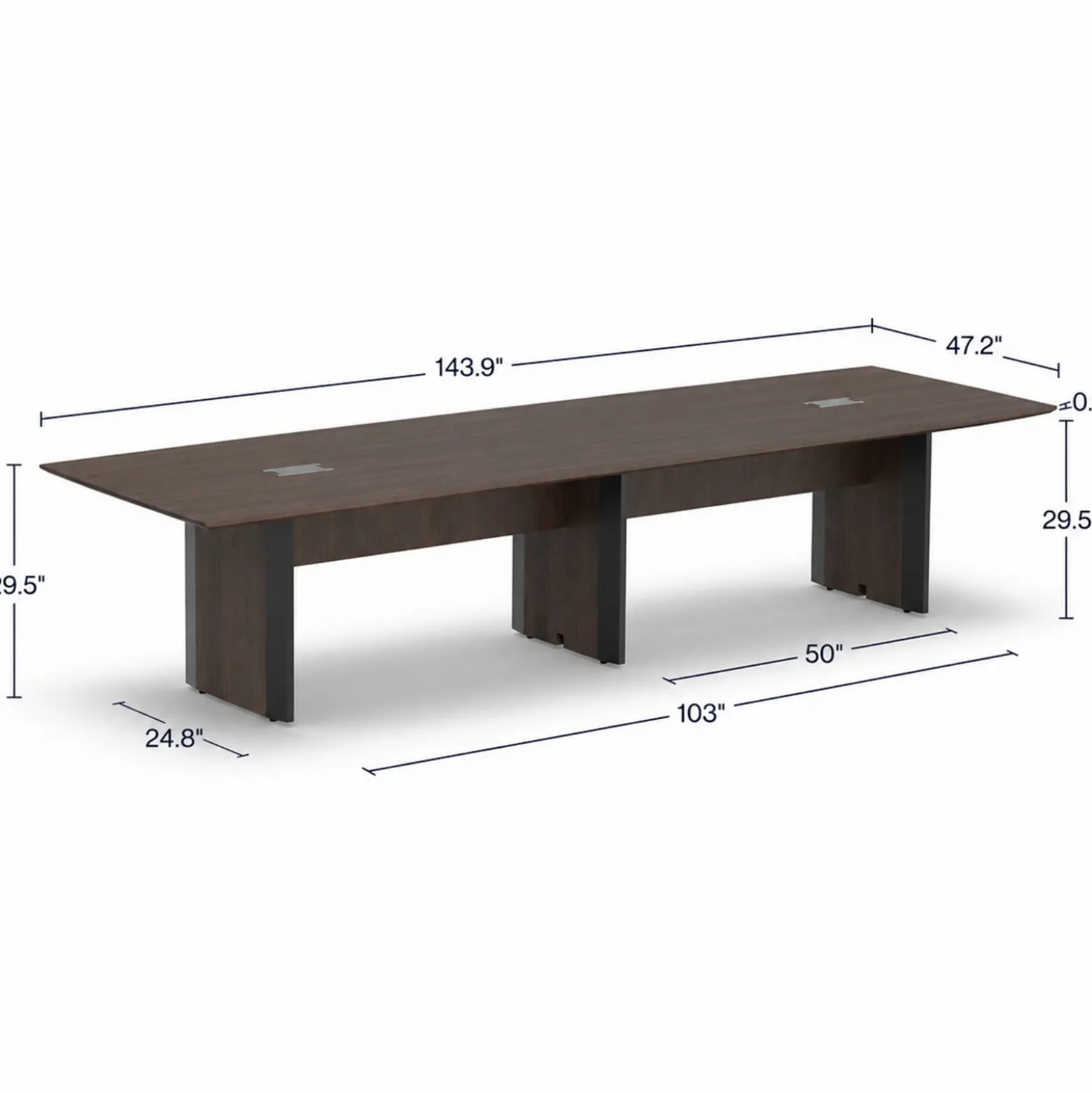 Allure 12' Conference Table - 144"W x 48"D