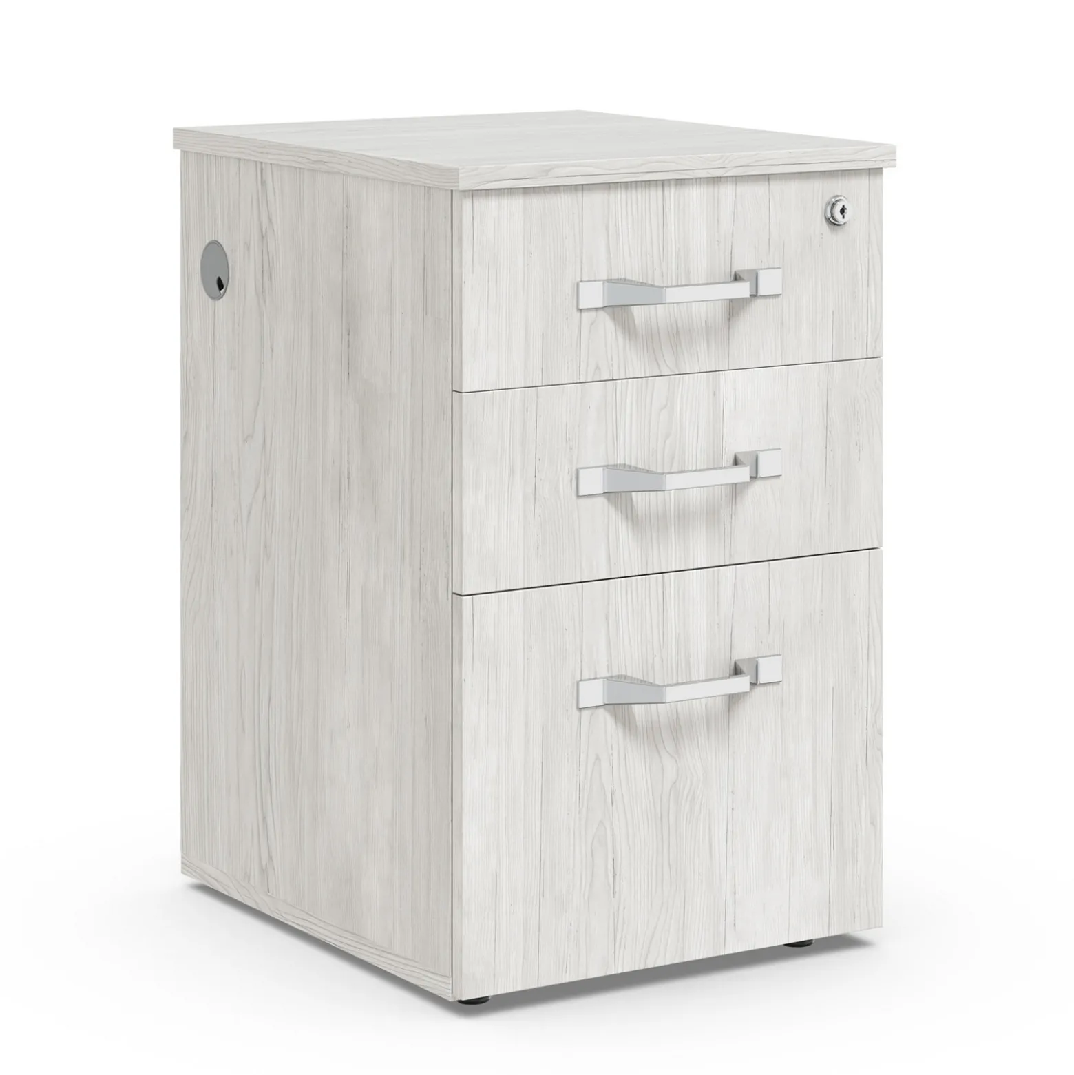 Allure 3 Drawer File Pedestal with Power - 16"W x 18"D