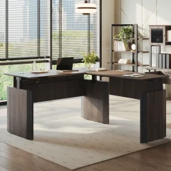 Allure Reversible Height Adjustable L-Shaped Standing Desk - 66"W x 78"D