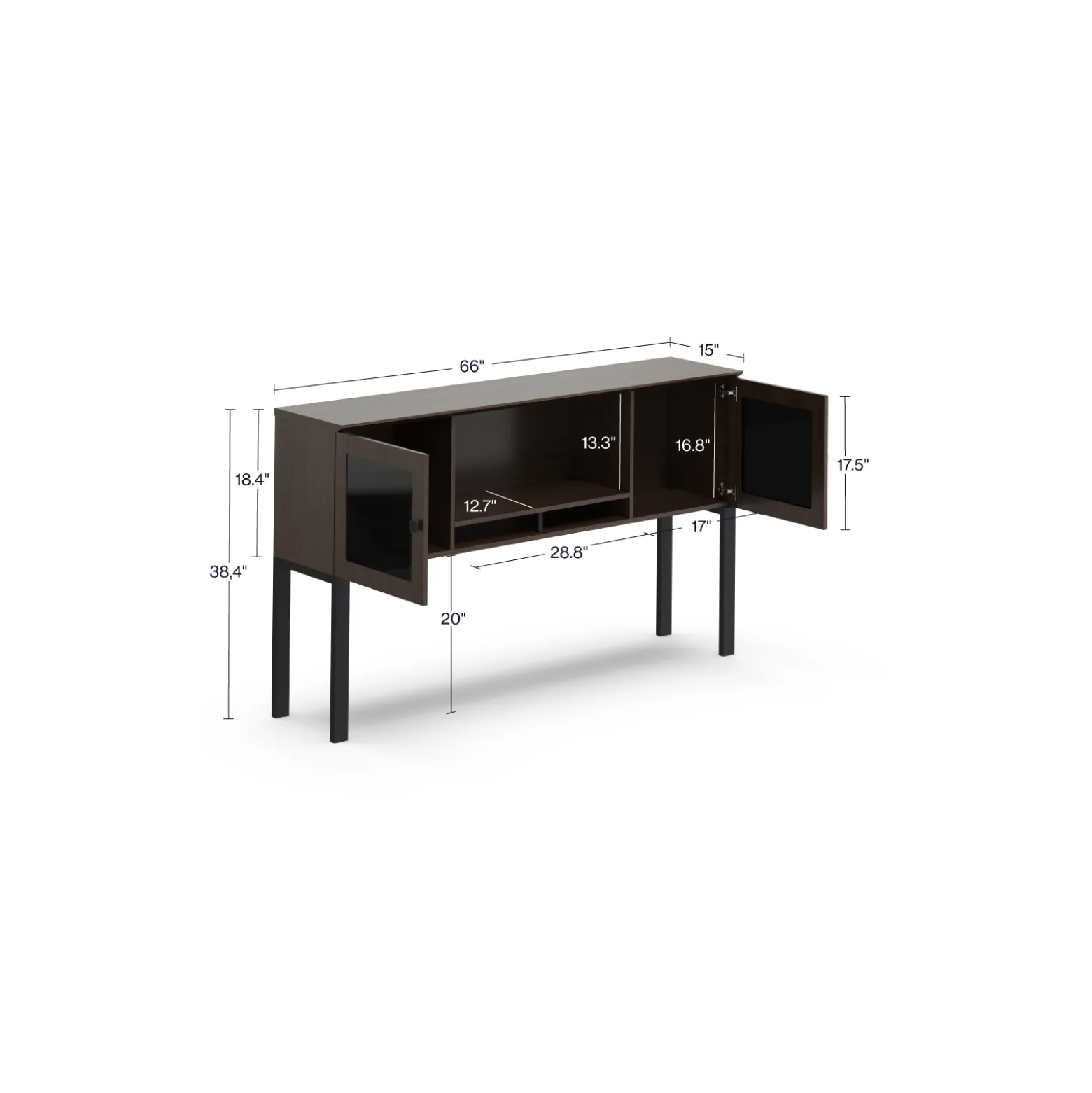 Allure Credenza-Supported Storage Hutch - 66"W
