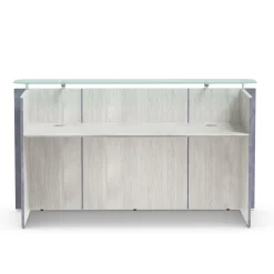 Allure Glass Top Reception Desk - 80