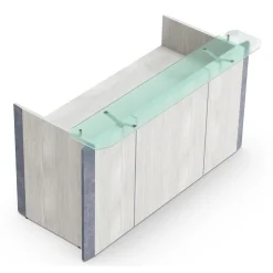 Allure Glass Top Reception Desk - 80