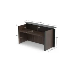 Allure Glass Top Reception Desk - 80"W x 38"D
