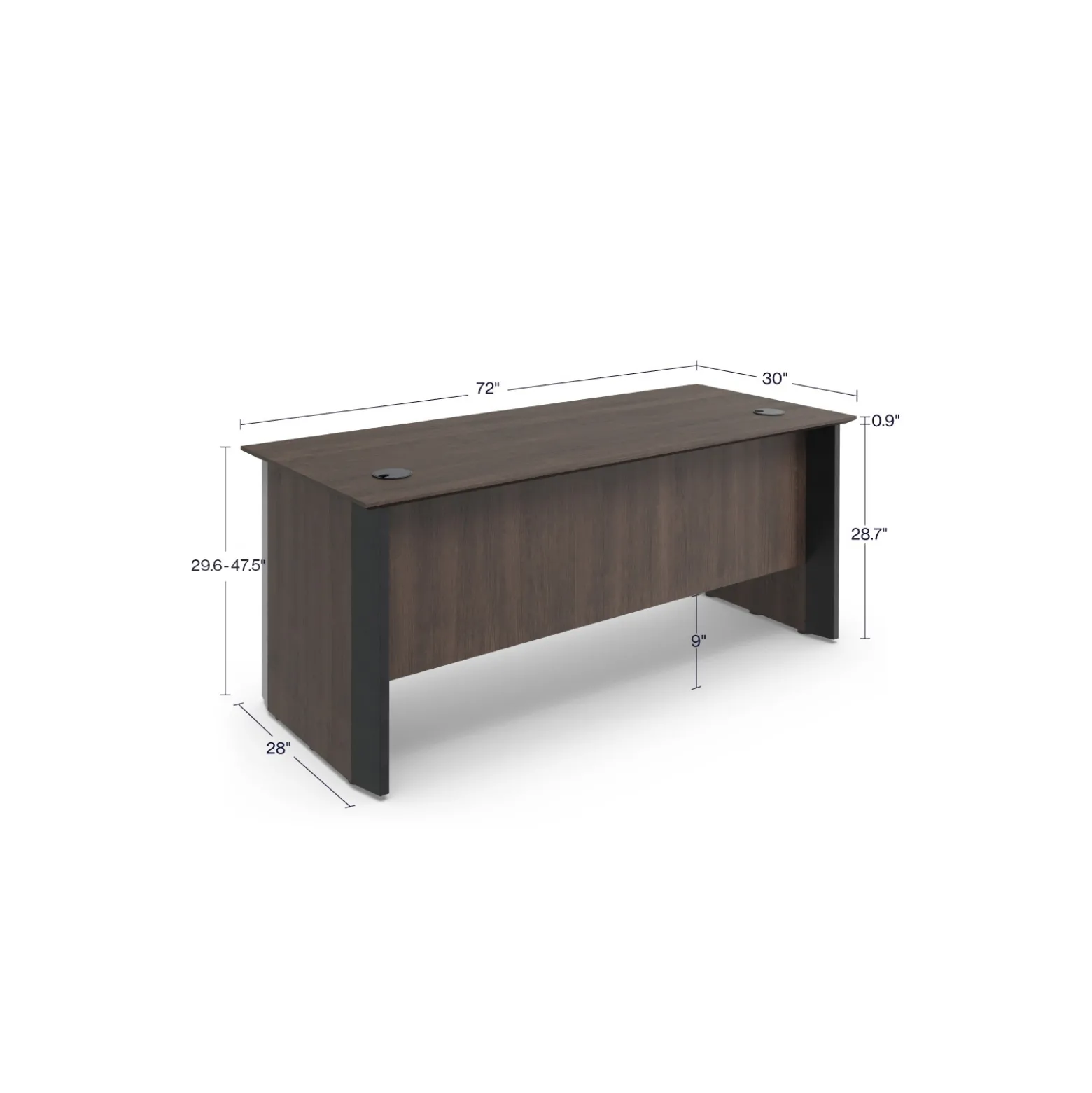 Allure Height Adjustable Standing Desk - 72"W x 30"D