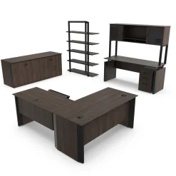 Allure Reversible Height Adjustable L-Shaped Standing Desk Office Suite