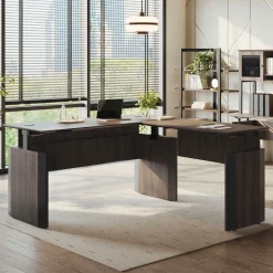 Allure Reversible Height Adjustable L-Shaped Standing Desk - 72"W x 78"D