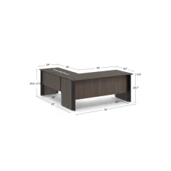 Allure Reversible Height Adjustable L-Shaped Standing Desk - 72"W x 78"D