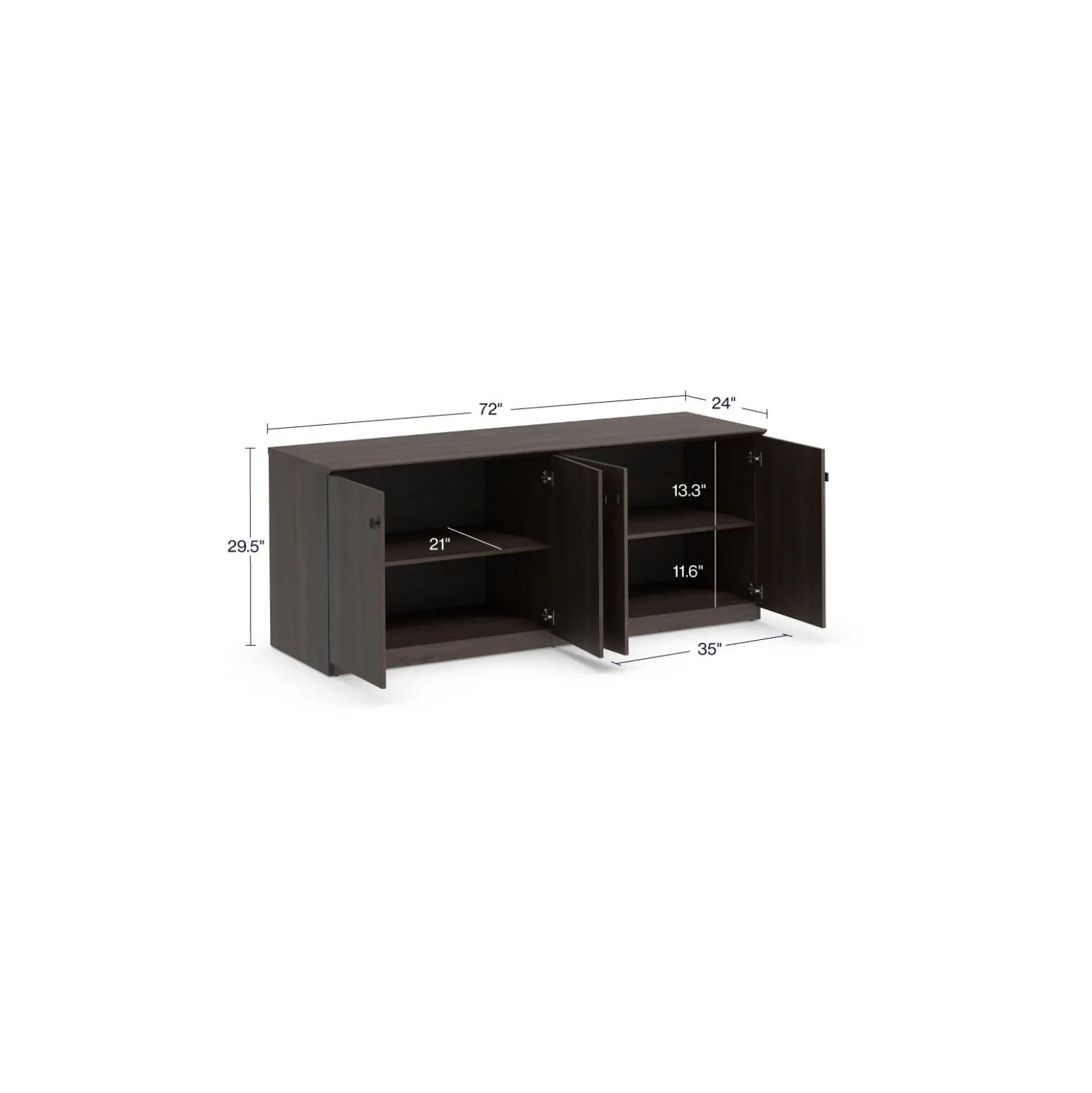 Allure Storage Credenza - 72"W x 24"D