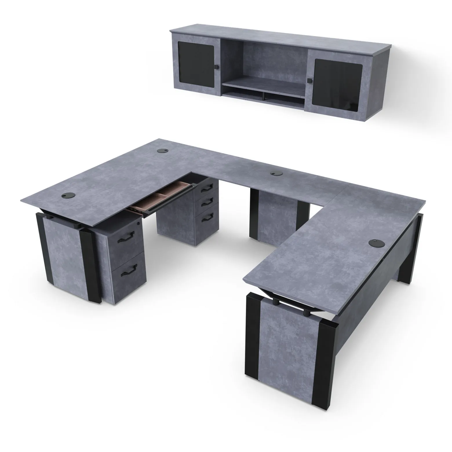 Allure U-Desk Office Suite with Center Drawer